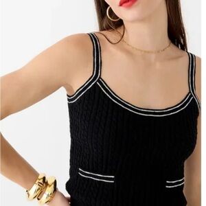 J.Crew contrast trim cable-knit sweater tank